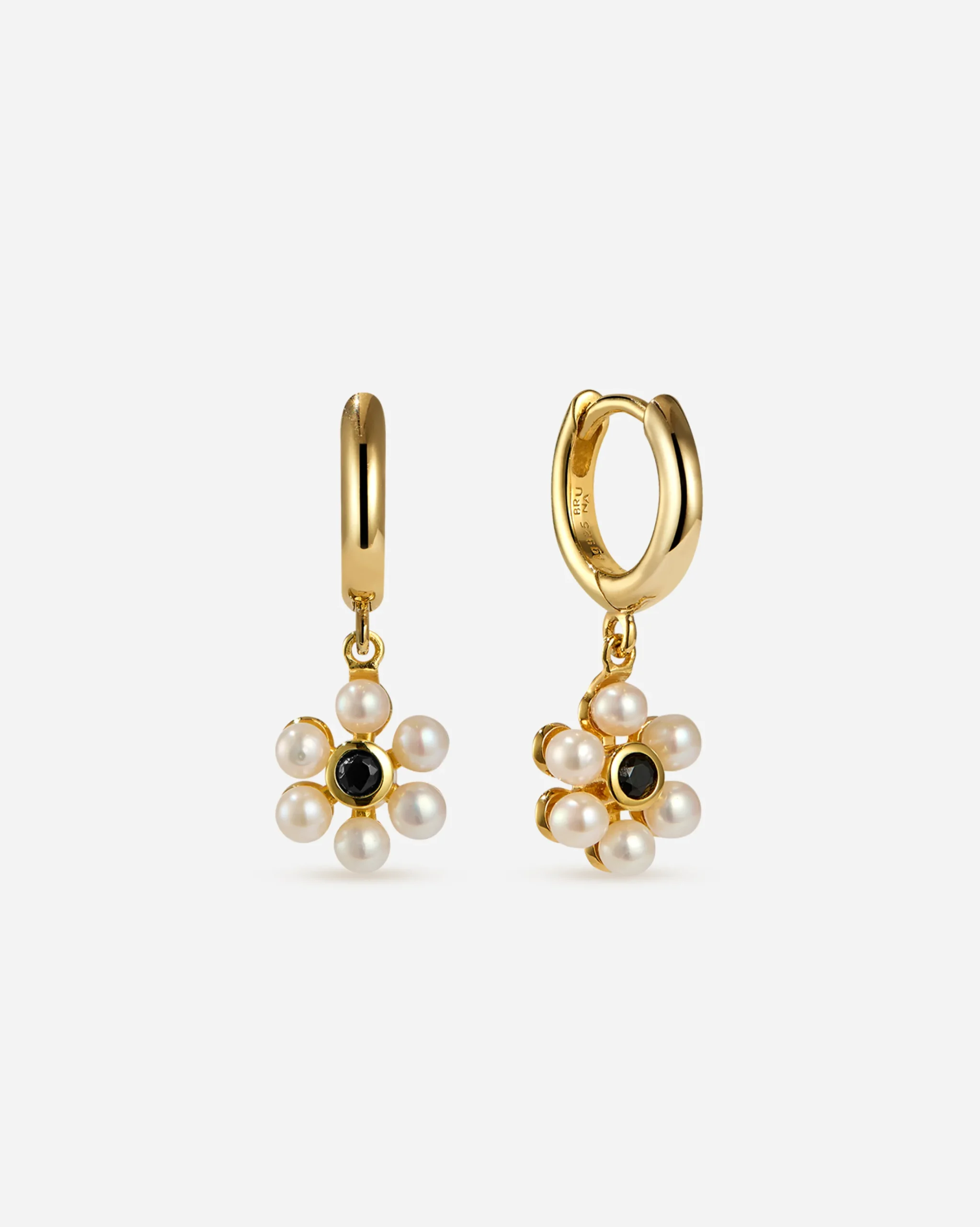 gironde_onyx_mini_hoops_0.webp BRUNA The Label Gironde Onyx Mini Hoops^ Ohrringe Mit Anhänger | Creolen