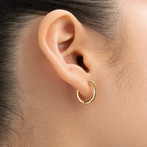 BRUNA The Label Lumière Onyx Hoops^ Creolen