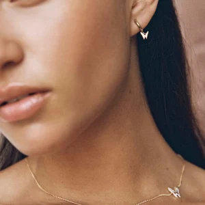 BRUNA The Label Papillon Mini Hoops^ Ohrringe Mit Anhänger | Creolen
