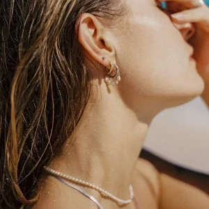BRUNA The Label Taormina Mini Hoops^ Creolen | Perlen