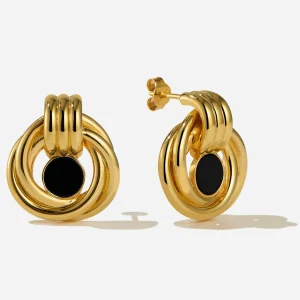 BRUNA The Label Tuscany Loop Onyx Earrings^ Studs