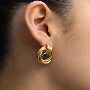 BRUNA The Label Tuscany Loop Onyx Earrings^ Studs