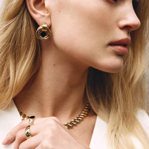 BRUNA The Label Tuscany Loop Onyx Earrings^ Studs